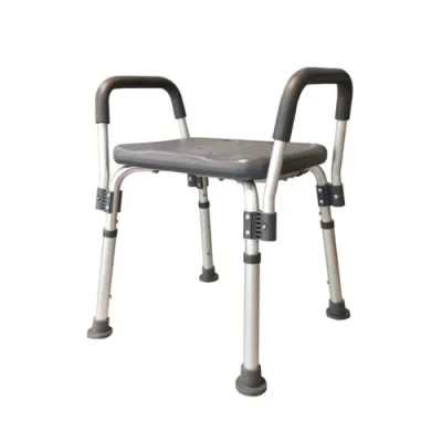 21971 BANQUETA DE DUCHA REGULABLE CON REPOSABRAZOS, GRIS